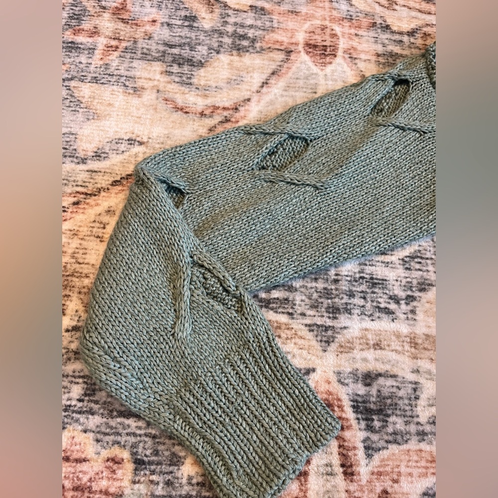 Francesca's Michele Zip Pull Over Green‎ Women’s Medium - Picture 2 of 6
